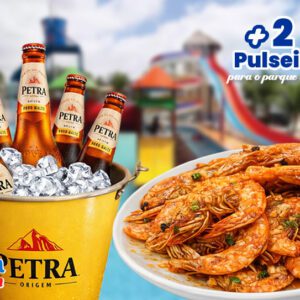 Praia, Camarão e Cerveja + 2 Passaportes para o Parque Aquático de R$220,80 por R$149,90.