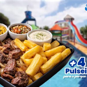 Carne de Sol com Macaxeira + 4 Passaportes para o Parque Aquático de R$219,90 por R$189,90.