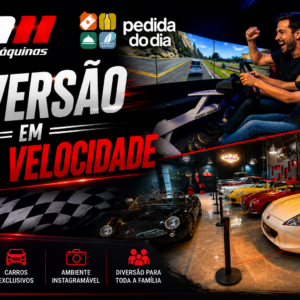 Combo Família: Inclui 02 entradas (Adulto) + 04 fichas de simuladores ou kart infantil + 02 fichas de autorama de R$400,00 por R$260,00