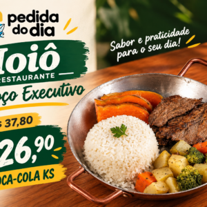 Ioiô Restaurante Almoço Executivo + coca-cola KS de R$37,80 Por 26,90.